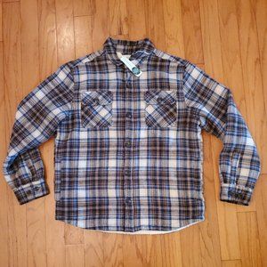 Hawker Rye Stitch Fix Shirt Men's L Short Long Sleeve Oxford Yellow Navy Plaid